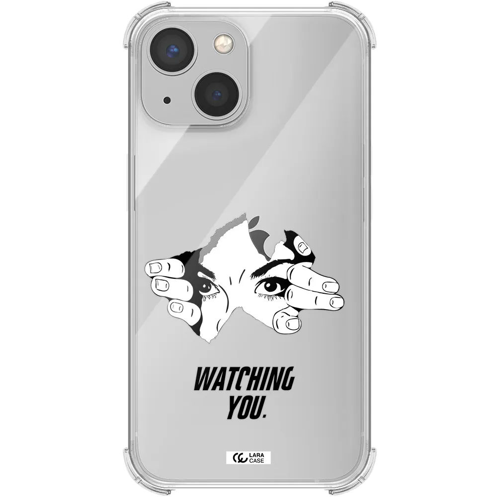 a hand with a hole in the wall Apple iPhone 13 mini Clear PC Case