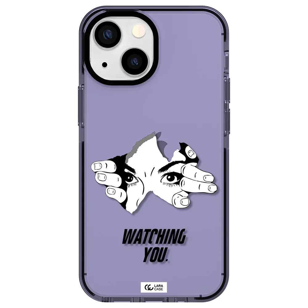 a hand with a hole in the wall Apple iPhone 13 mini impact Lilac Case