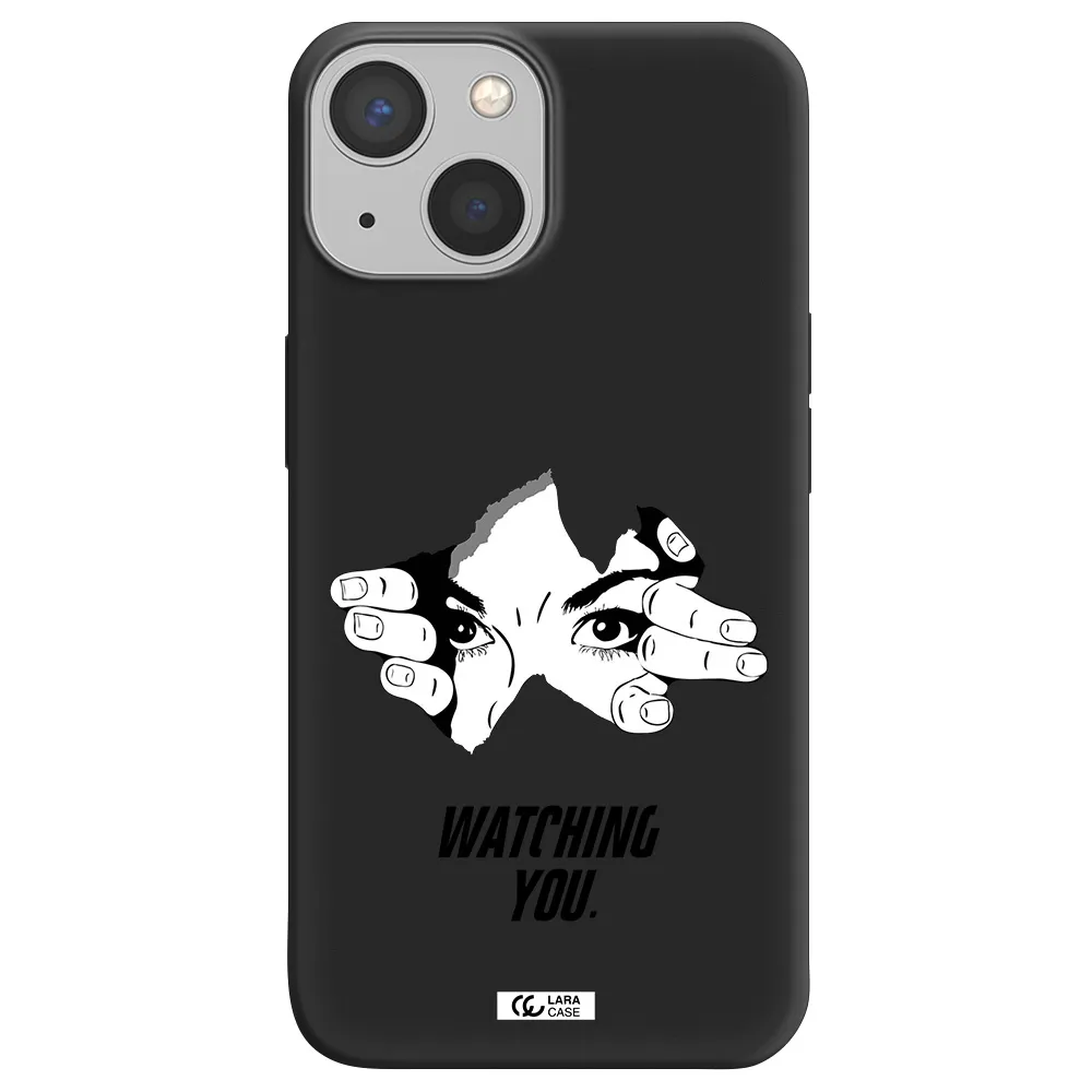 a hand with a hole in the wall Apple iPhone 13 mini Silicone black Case