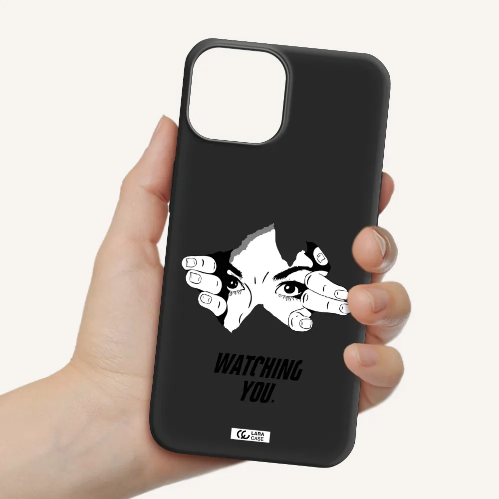 a hand with a hole in the wall Apple iPhone 13 mini Silicone black Case