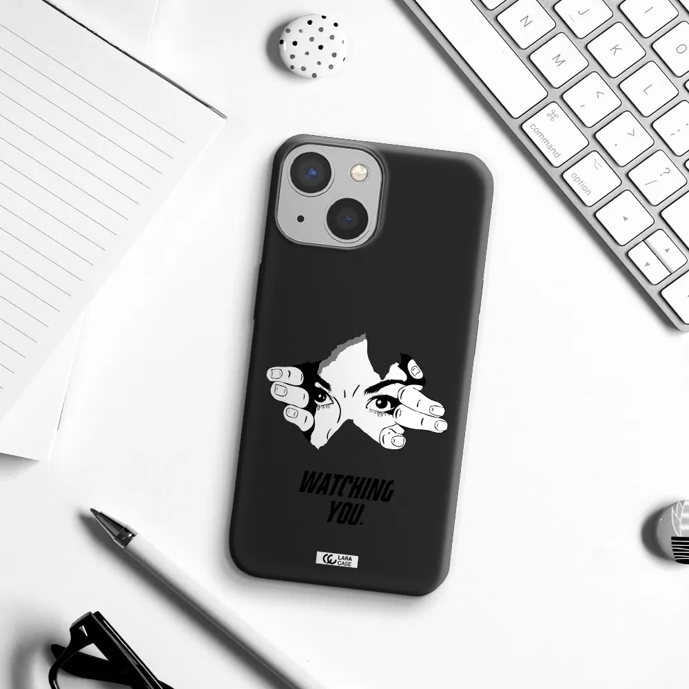 a hand with a hole in the wall Apple iPhone 13 mini Silicone black Case