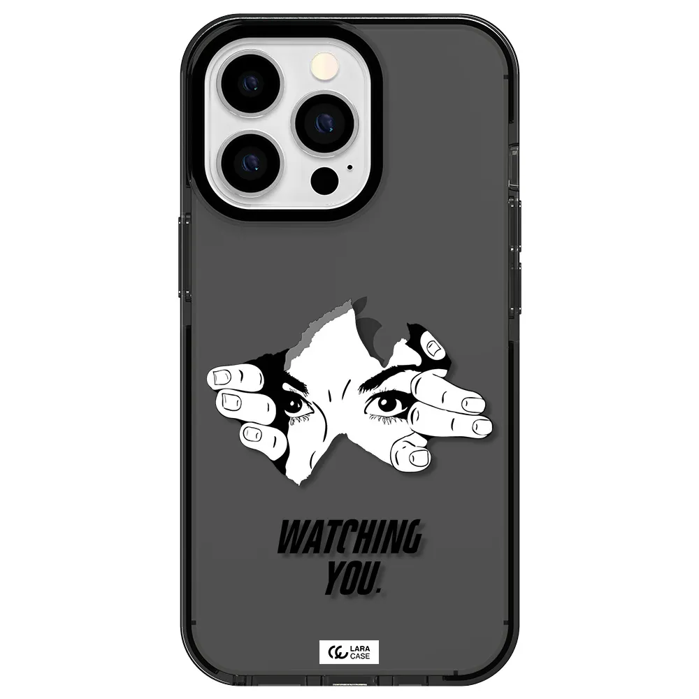 a hand with a hole in the wall Apple iPhone 13 Pro impact Smoke Black Case