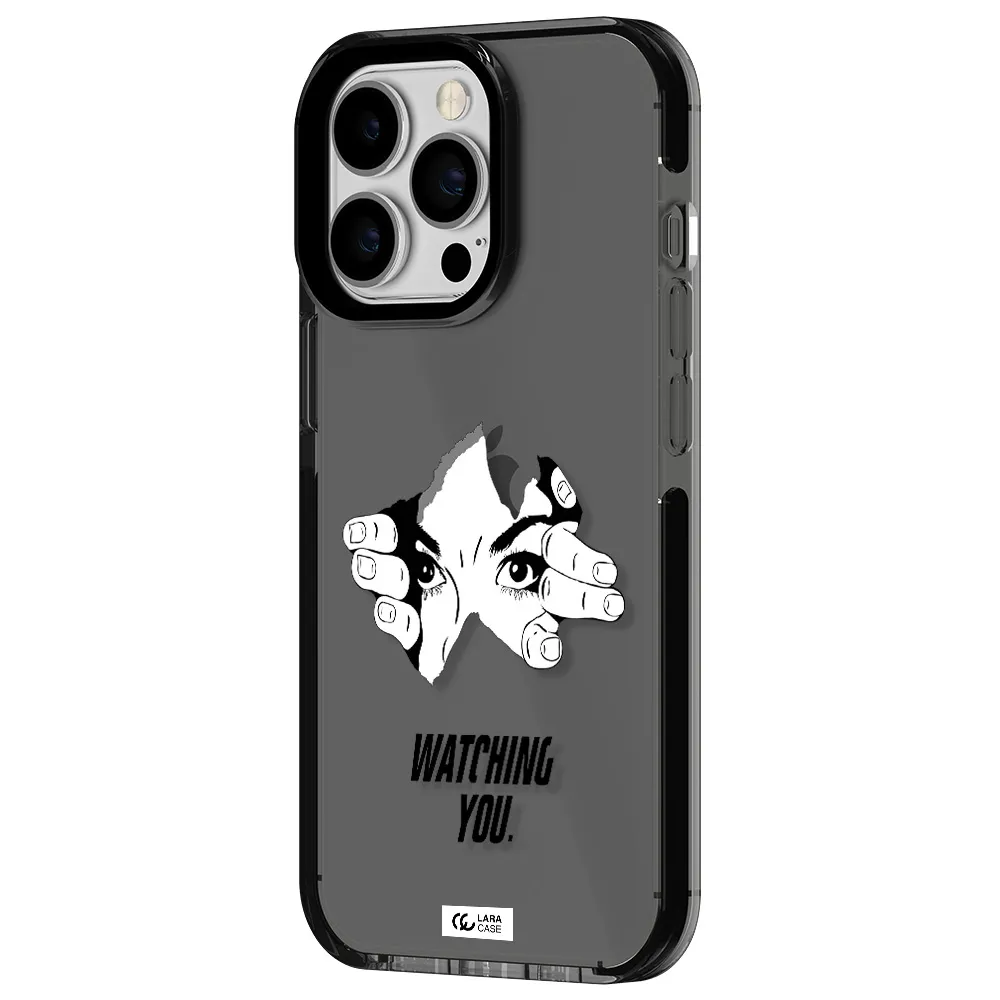 a hand with a hole in the wall Apple iPhone 13 Pro impact Smoke Black Case