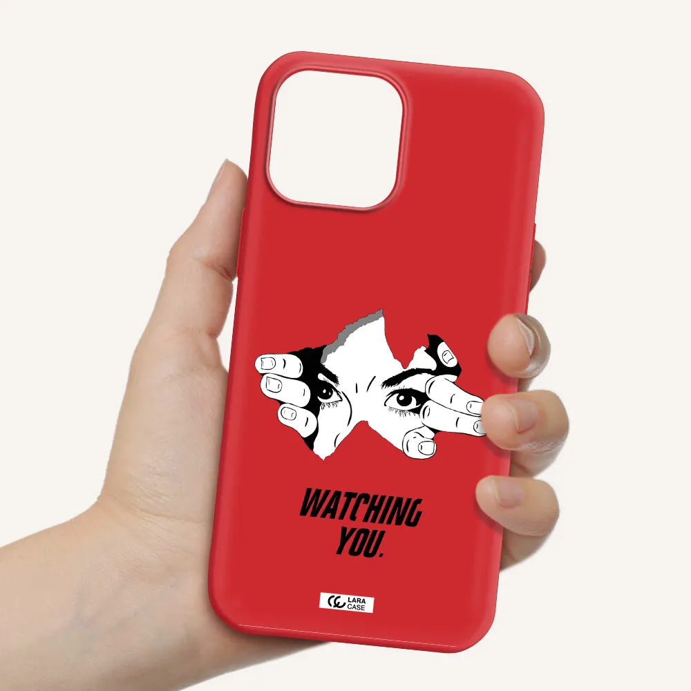 a hand with a hole in the wall Apple iPhone 13 Pro Max Silicone Imperial Red Case