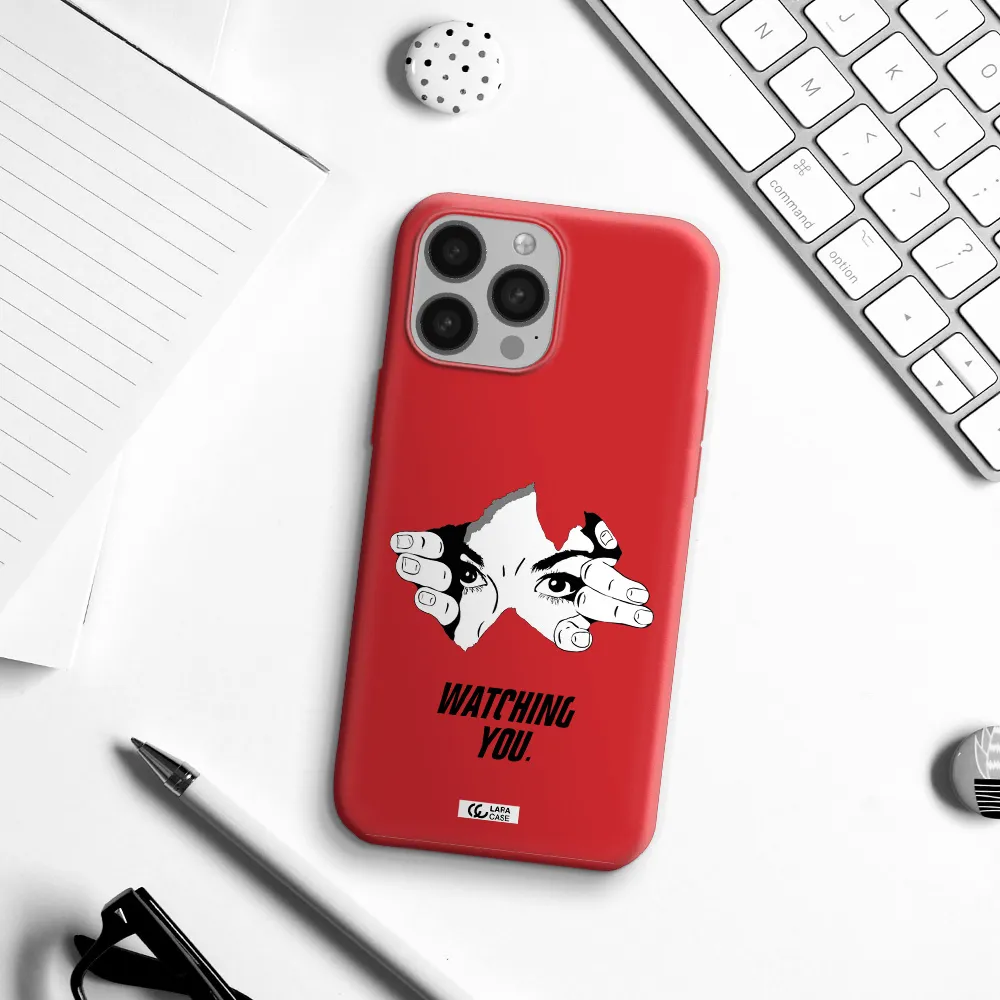 a hand with a hole in the wall Apple iPhone 13 Pro Max Silicone Imperial Red Case