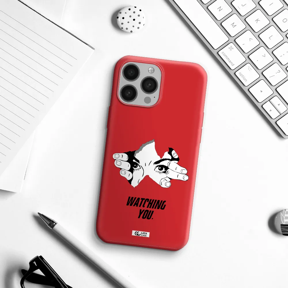 a hand with a hole in the wall Apple iPhone 13 Pro Silicone Imperial Red Case