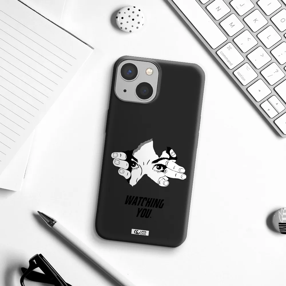 a hand with a hole in the wall Apple iPhone 13 Silicone black Case