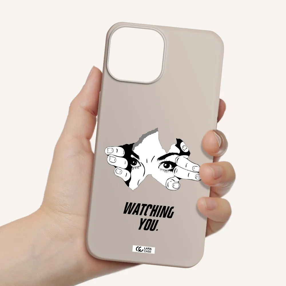 a hand with a hole in the wall Apple iPhone 13 Silicone Stone Case