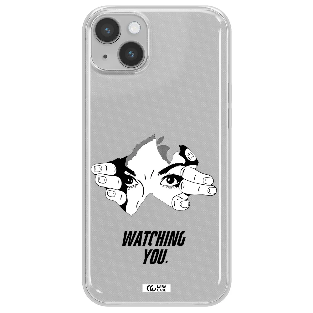 a hand with a hole in the wall Apple iPhone 14 Clear TPU Case