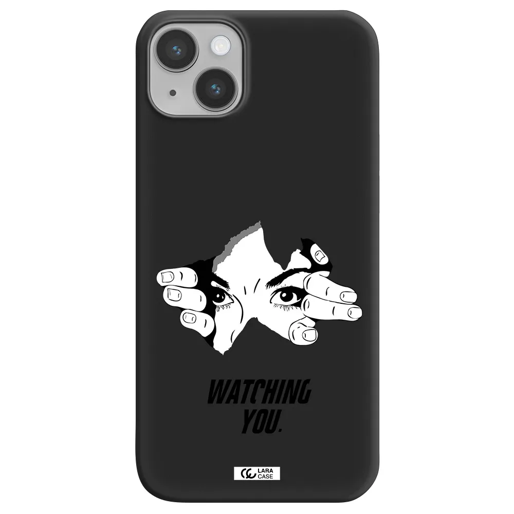 a hand with a hole in the wall Apple iPhone 14 plus Silicone black Case