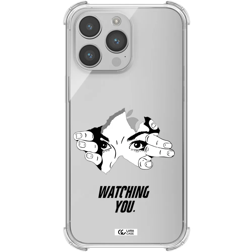 a hand with a hole in the wall Apple iPhone 14 pro Clear PC Case
