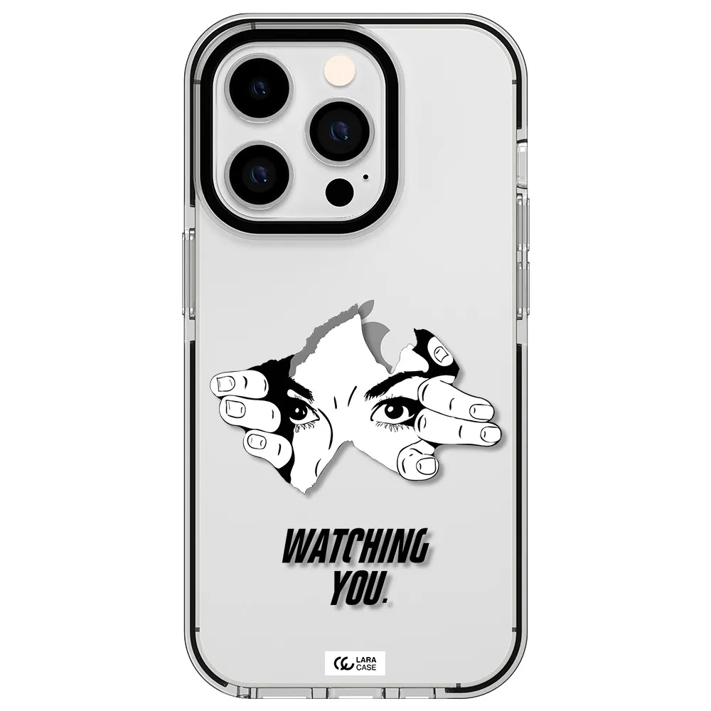 a hand with a hole in the wall Apple iPhone 14 pro impact black border Case