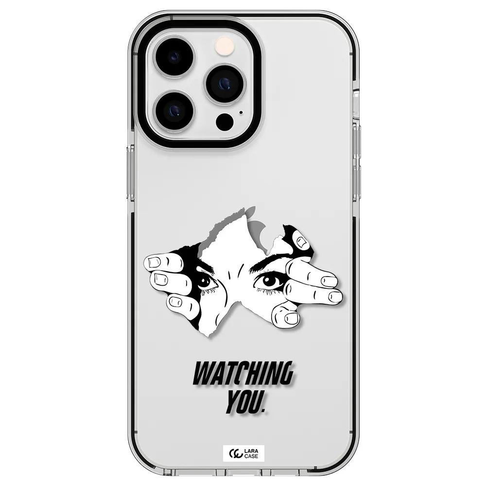 a hand with a hole in the wall Apple iPhone 14 pro max impact black border Case