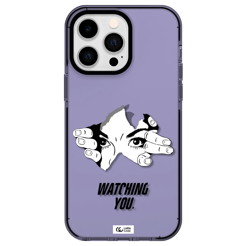 a hand with a hole in the wall Apple iPhone 14 pro max impact Lilac Case