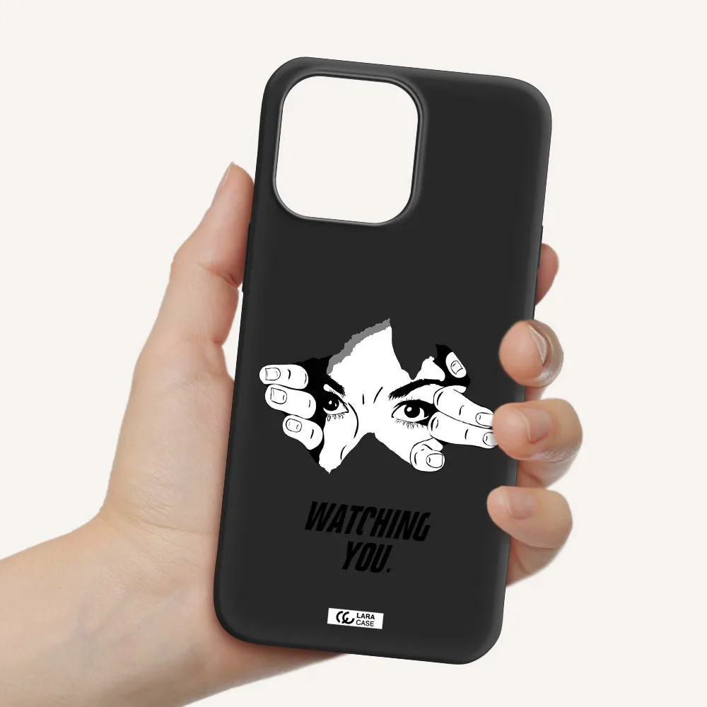 a hand with a hole in the wall Apple iPhone 14 pro Silicone black Case