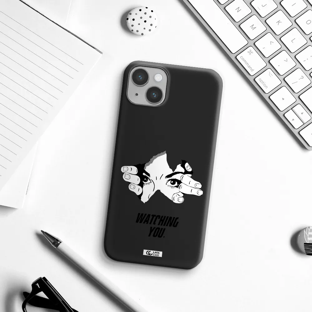 a hand with a hole in the wall Apple iPhone 14 Silicone black Case