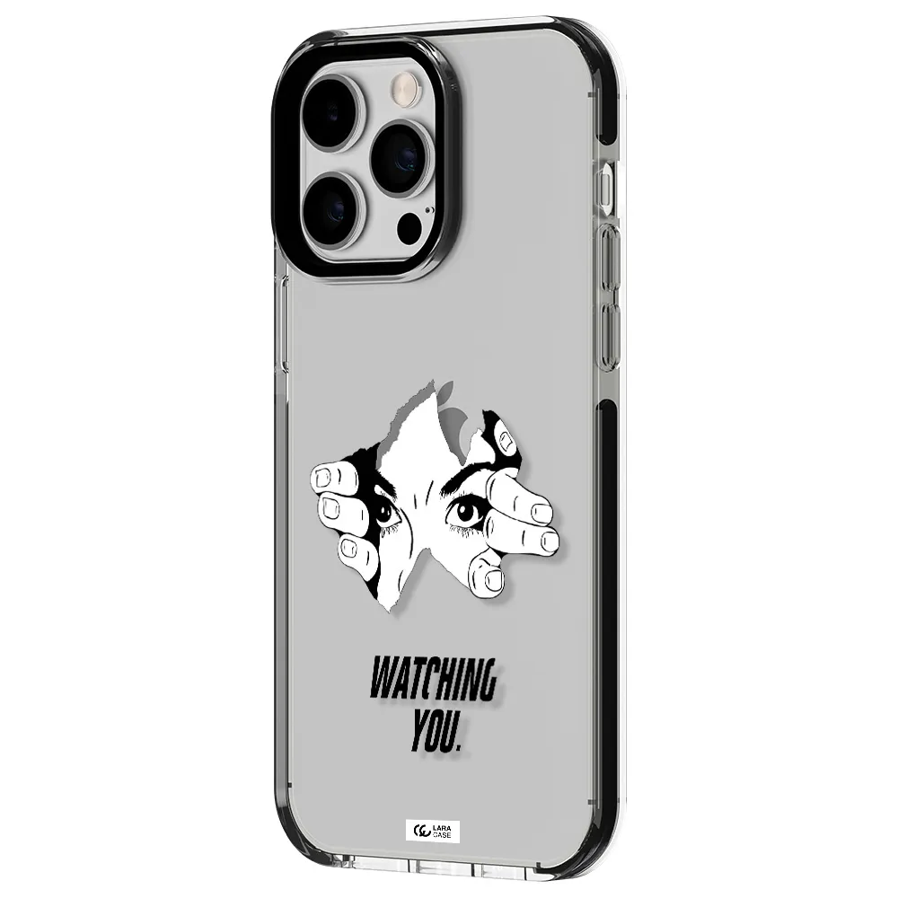 a hand with a hole in the wall Apple iPhone 15 Pro impact black border Case