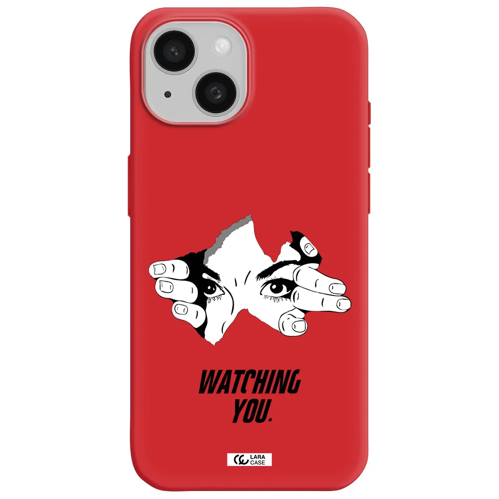 A Hand With A Hole In The Wall Apple Iphone 15 Silicone Imperial Red Case