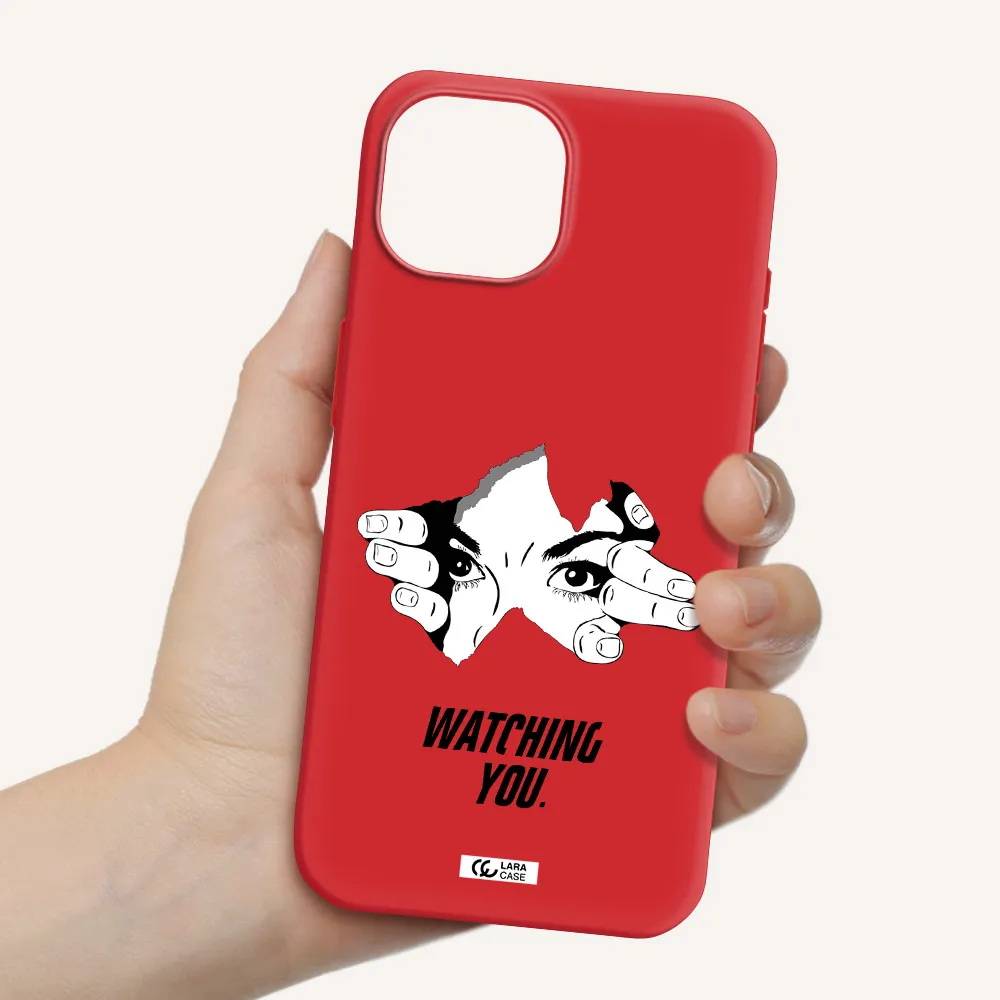 A Hand With A Hole In The Wall Apple Iphone 15 Silicone Imperial Red Case