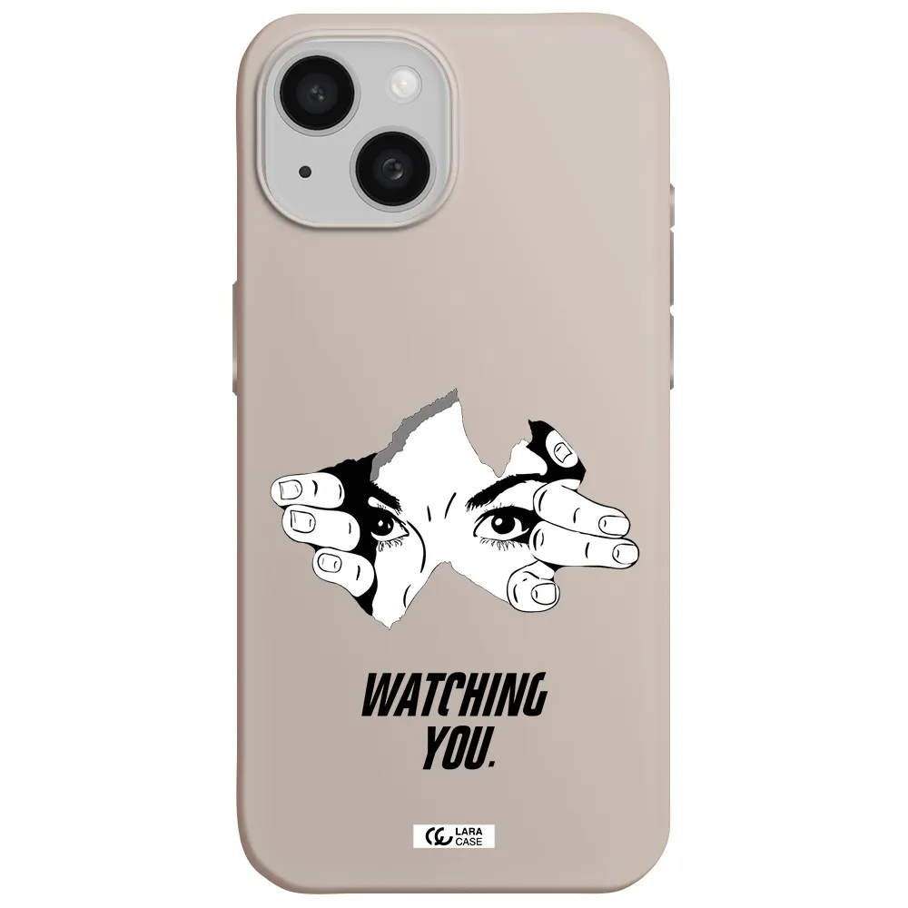 a hand with a hole in the wall Apple iPhone 15 Silicone Stone Case