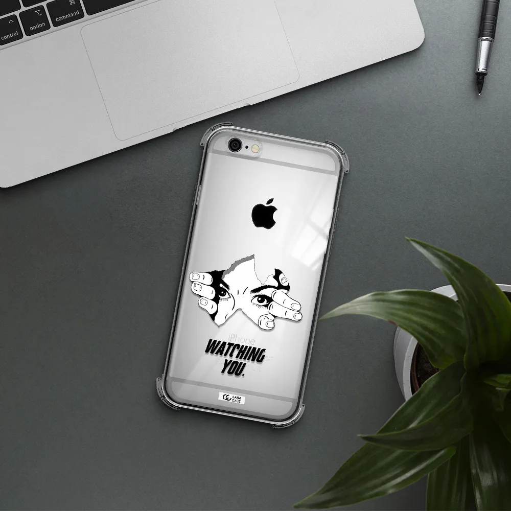 a hand with a hole in the wall Apple iPhone 6 Clear PC Case