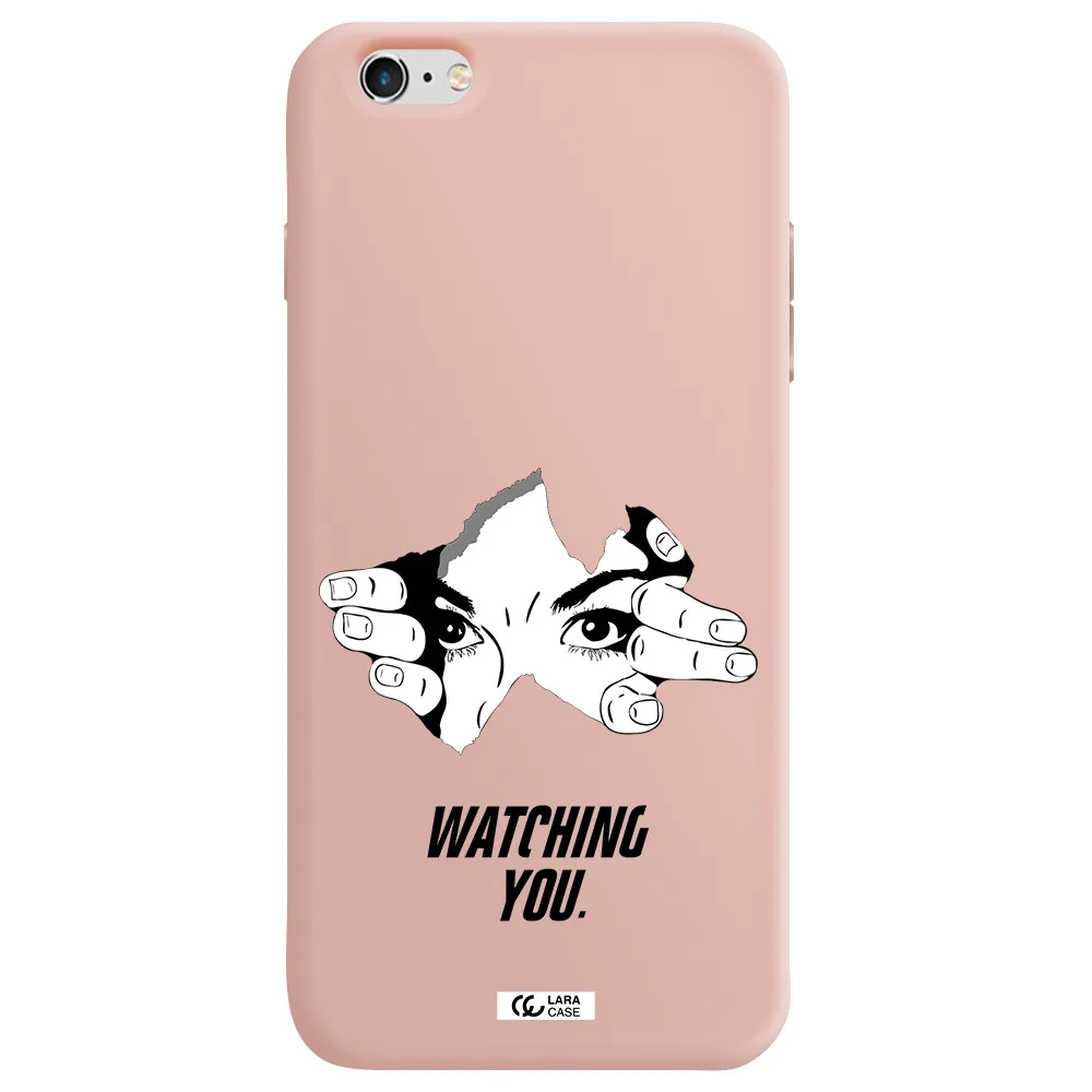 a hand with a hole in the wall Apple iPhone 6 plus Silicone pastel pink Case