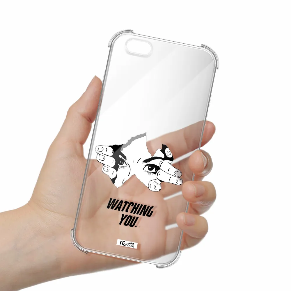 a hand with a hole in the wall Apple iPhone 6 s plus Clear PC Case
