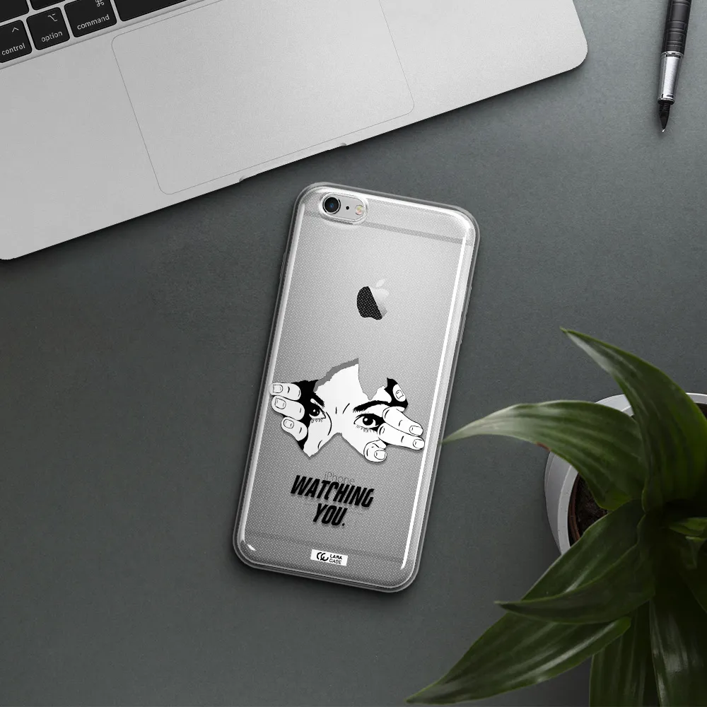 a hand with a hole in the wall Apple iPhone 6 s plus Clear TPU Case