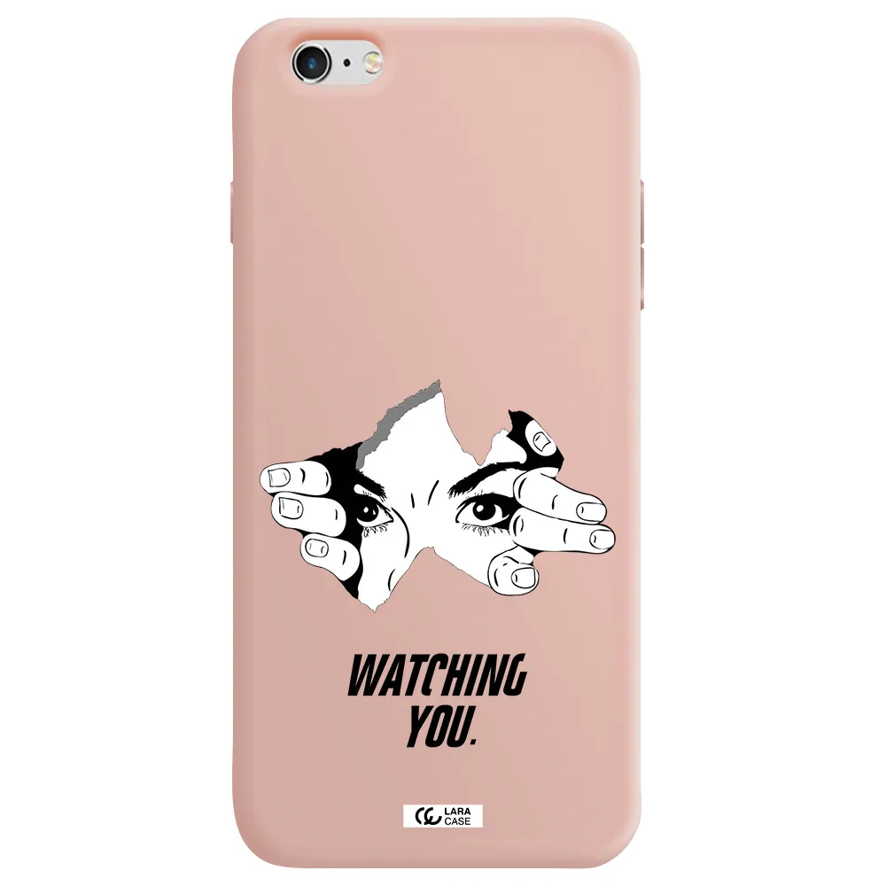 a hand with a hole in the wall Apple iPhone 6 s plus Silicone pastel pink Case