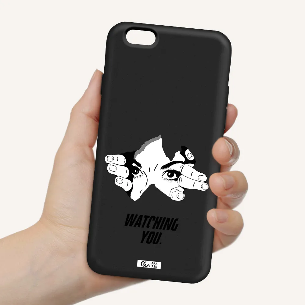 a hand with a hole in the wall Apple iPhone 6 Silicone black Case