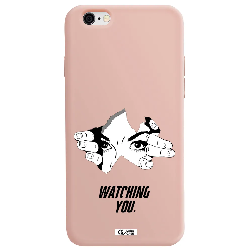 a hand with a hole in the wall Apple iPhone 6 Silicone pastel pink Case