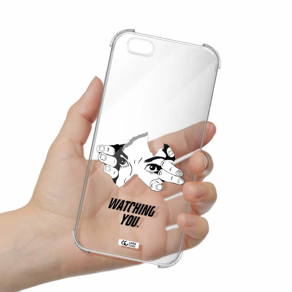 a hand with a hole in the wall Apple iPhone 6S Clear PC Case