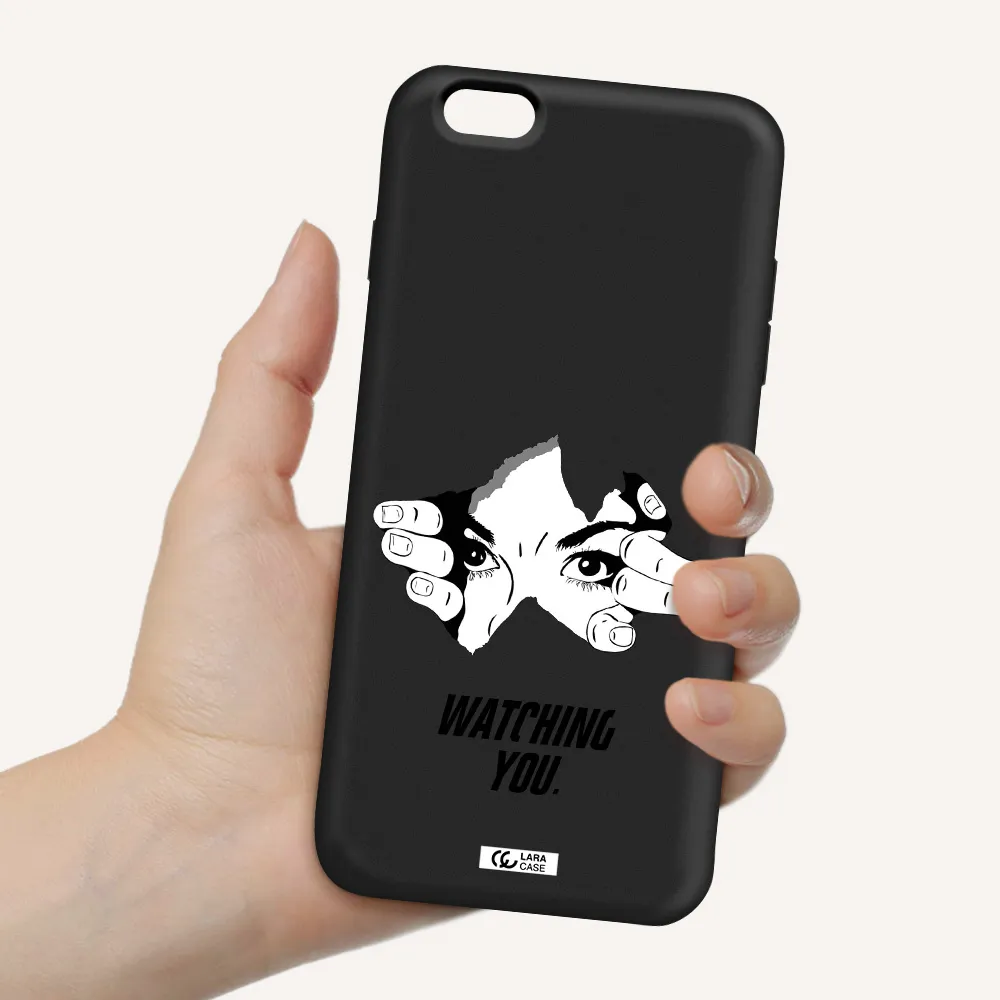a hand with a hole in the wall Apple iPhone 6S Silicone black Case