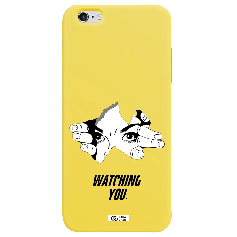 a hand with a hole in the wall Apple iPhone 6S Silicone canary yellow Case