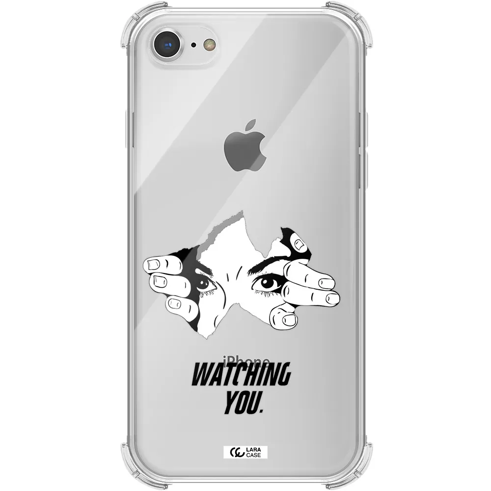 a hand with a hole in the wall Apple iPhone 7 Clear PC Case