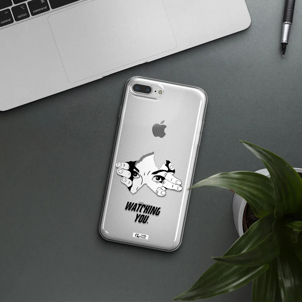 a hand with a hole in the wall Apple iPhone 7 plus Clear TPU Case