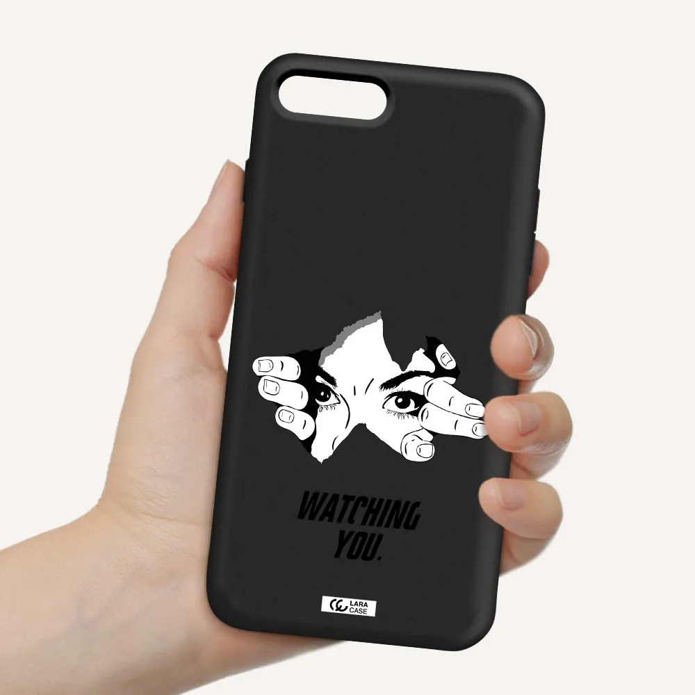 a hand with a hole in the wall Apple iPhone 7 plus Silicone black Case