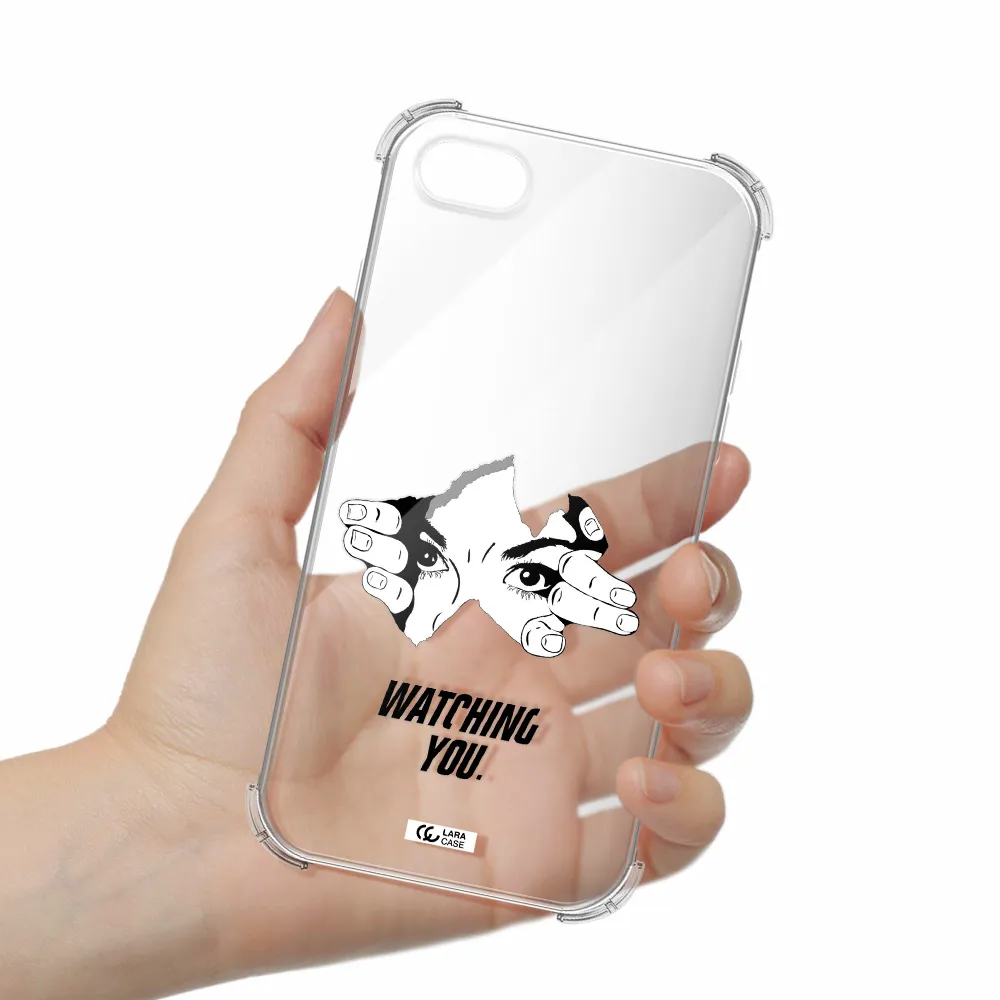 a hand with a hole in the wall Apple iPhone 8 Clear PC Case