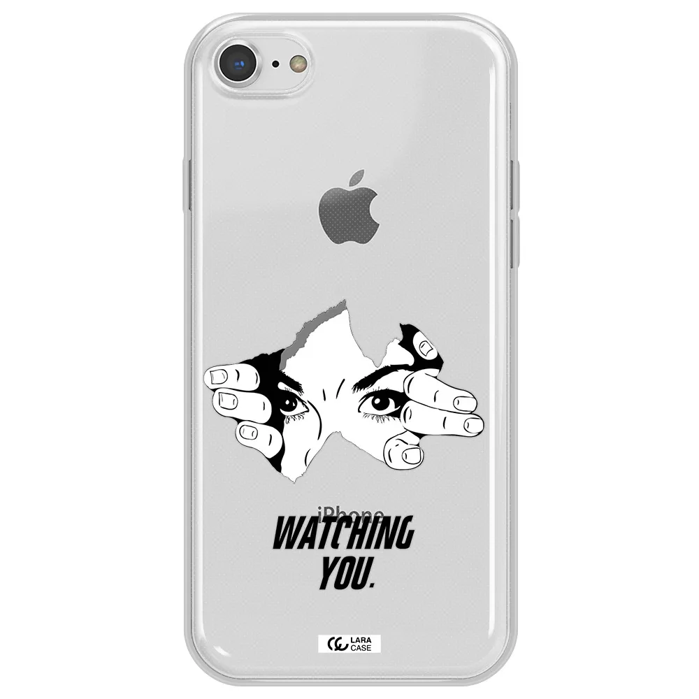 a hand with a hole in the wall Apple iPhone 8 Clear TPU Case