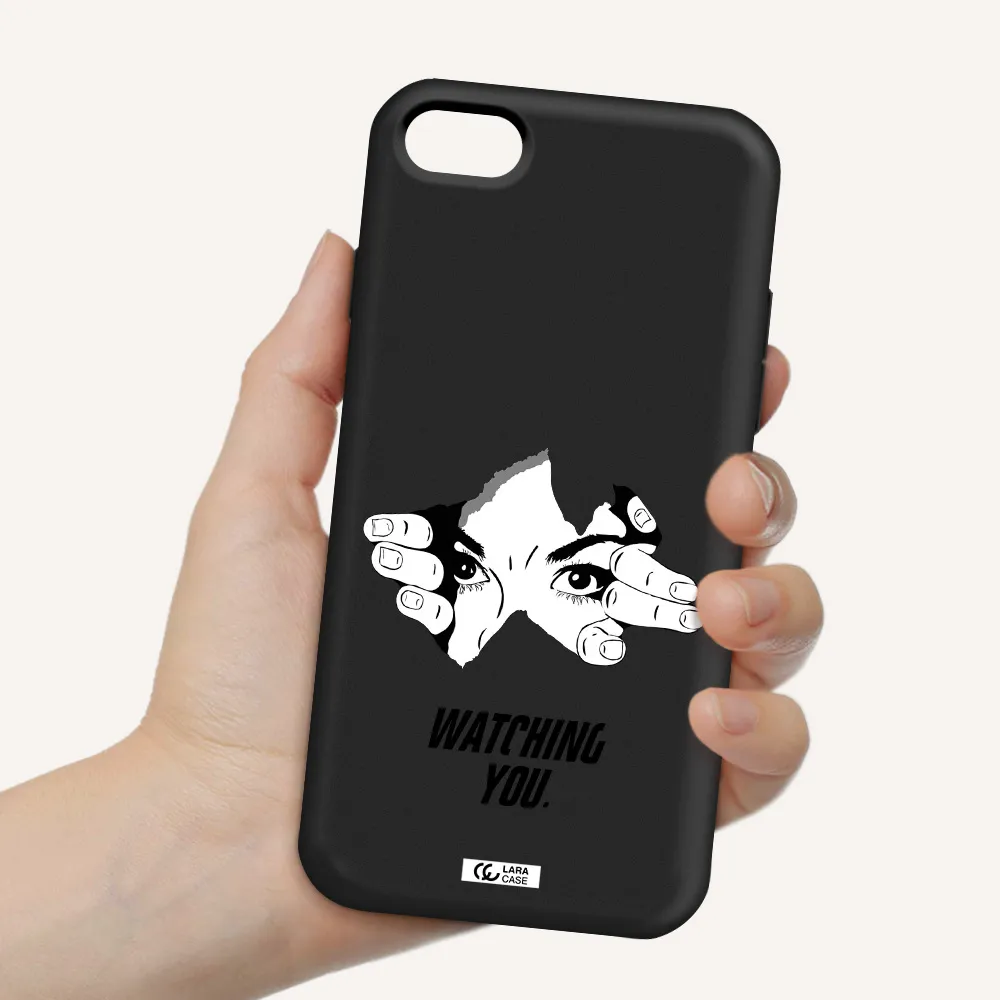 a hand with a hole in the wall Apple iPhone 8 Silicone black Case