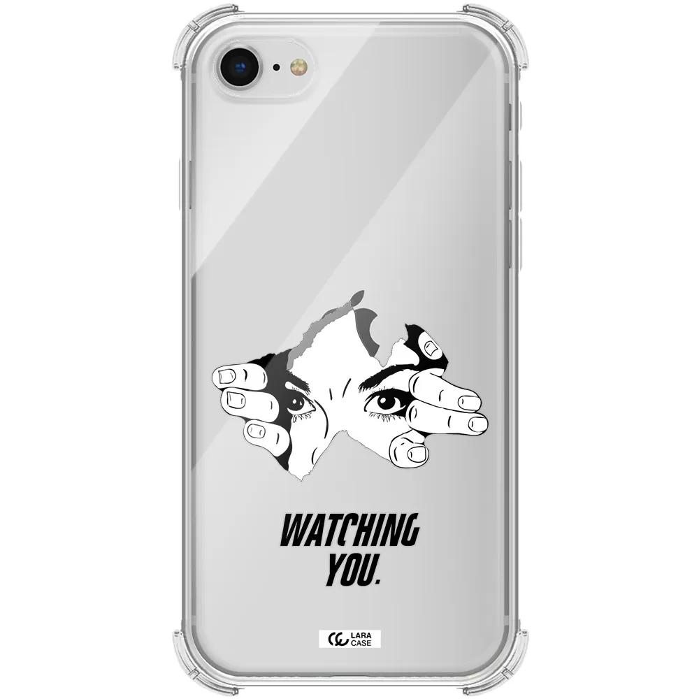 a hand with a hole in the wall Apple iPhone se 2020 Clear PC Case