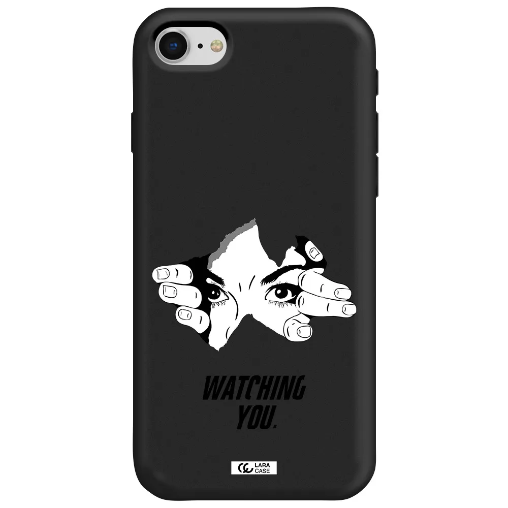 a hand with a hole in the wall Apple iPhone se 2020 Silicone black Case
