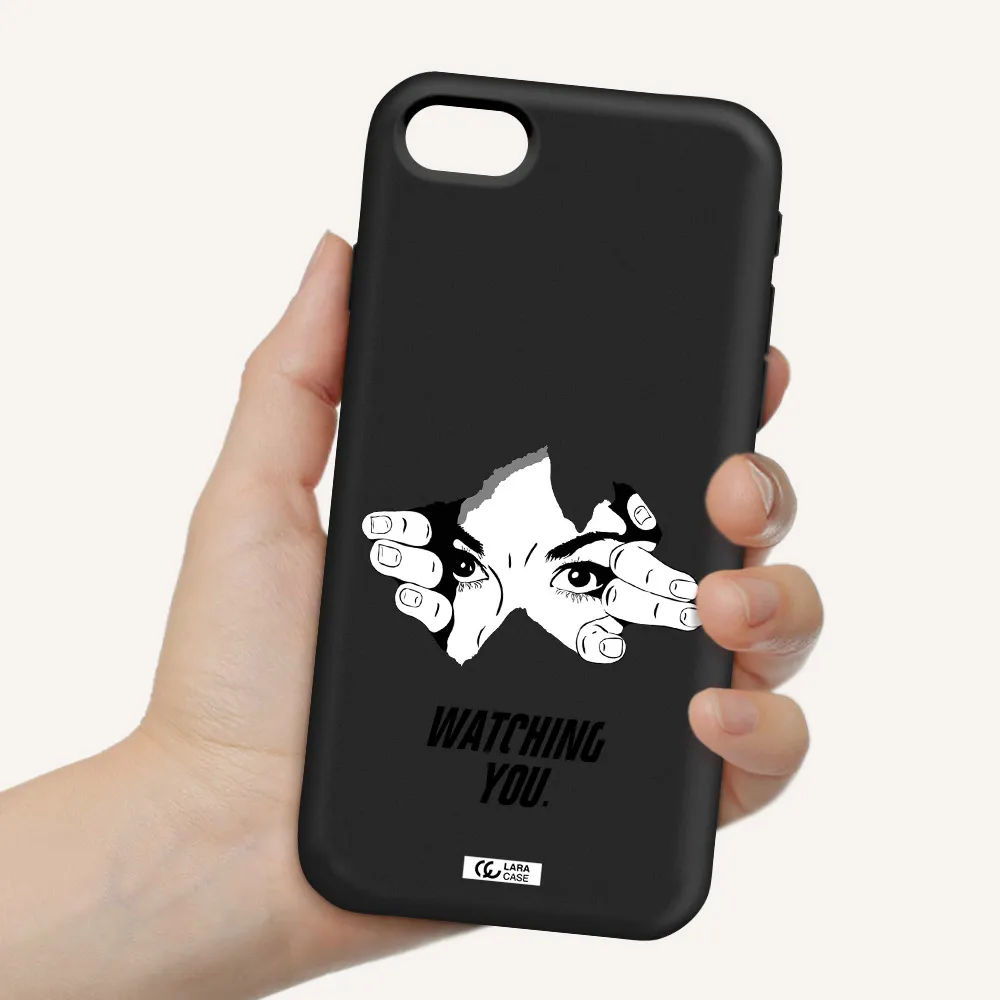 a hand with a hole in the wall Apple iPhone se 2020 Silicone black Case