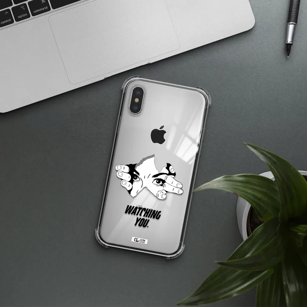 a hand with a hole in the wall Apple iPhone X Clear PC Case