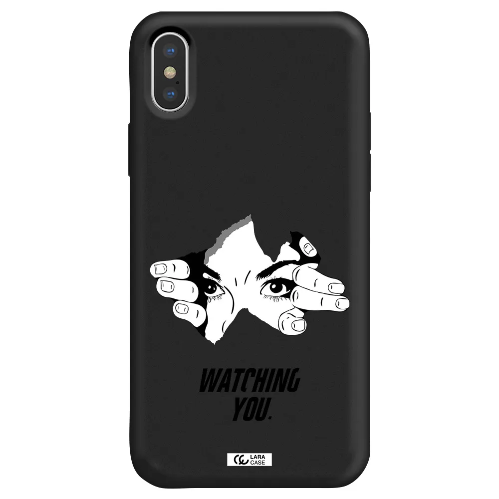 a hand with a hole in the wall Apple iPhone X Silicone black Case