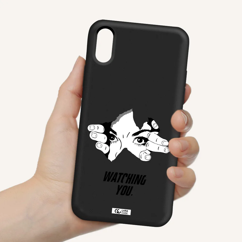 a hand with a hole in the wall Apple iPhone X Silicone black Case