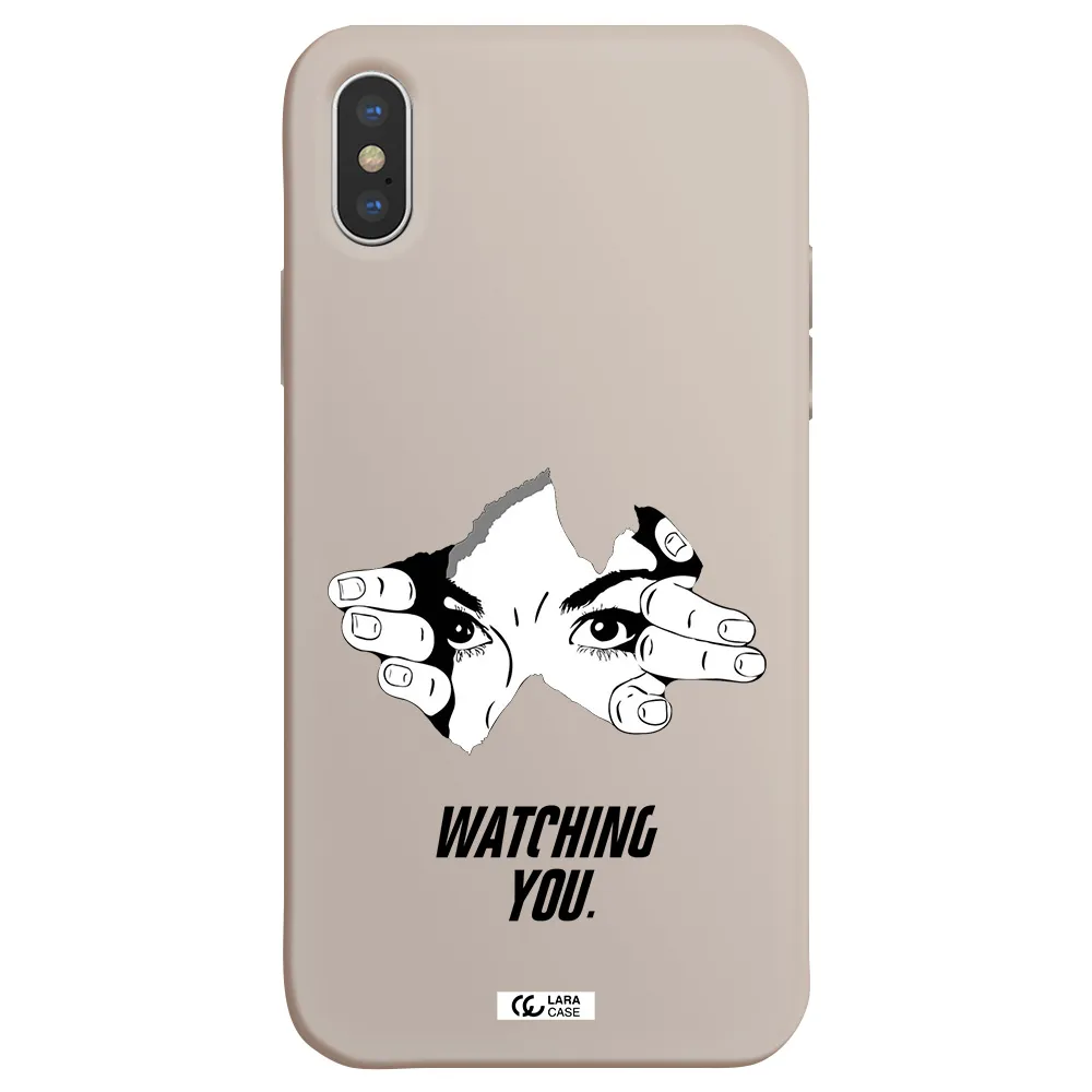 a hand with a hole in the wall Apple iPhone X Silicone Stone Case
