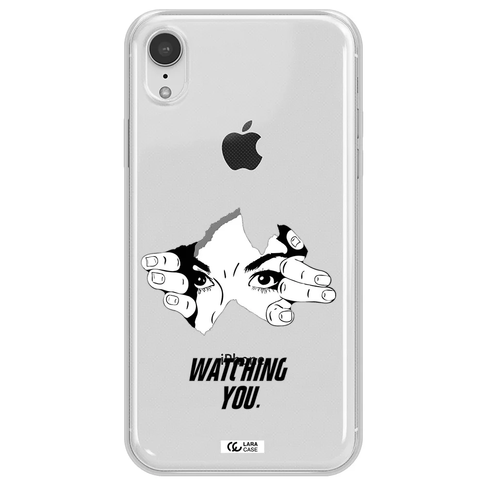 a hand with a hole in the wall Apple iPhone XR Clear TPU Case