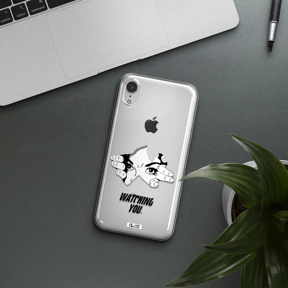a hand with a hole in the wall Apple iPhone XR Clear TPU Case