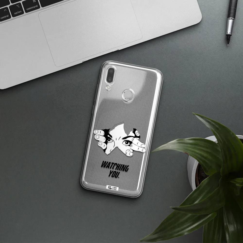 a hand with a hole in the wall Huawei P Smart 2019 Clear TPU Case